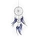 Dreamcatcher de Plumas,Atrapasueños Indio Hecho a Mano,Atrapasueños Gris Pluma Cuentas de Plata,Naturales Dream Catcher Colgante para Colgado en Pared de la Habitación,Colgando del Balcón,Como Regalo