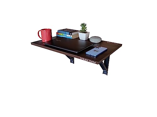Urbain Home Lyon Wall Mounted Folding Study, Laptop Table, Multi-Purpose Foldable Work from Home Table (Walnut, 65 Kg Capacity) - Image 2