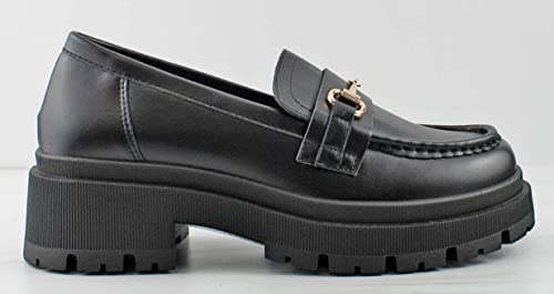 Image of Forever Link Womens Slip On Loafer Chunky Chain Platform Heel