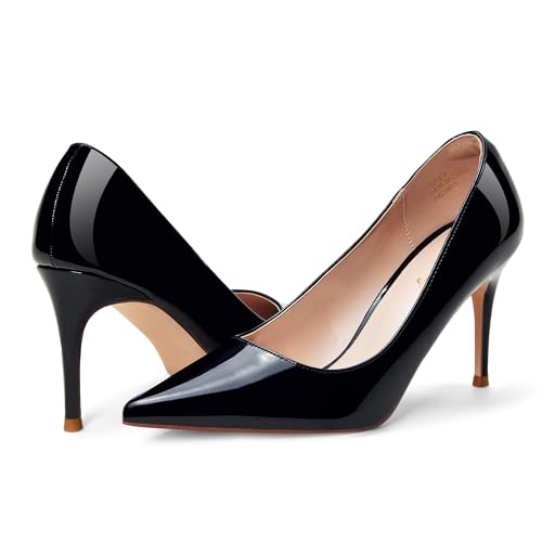 Elisabet Tang 3 in Classic Pointy Pull on Heeled Wedding Pumps - Comfortable Stiletto Closed Toe Dress Heels for Prom Work3