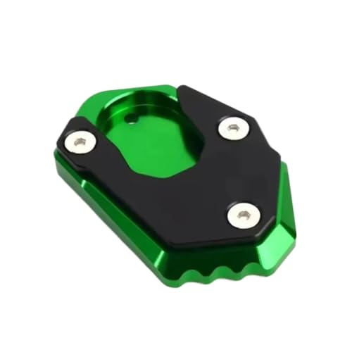 Plaque support agrandissement béquille moto ER6N Z900 verte anti chute
