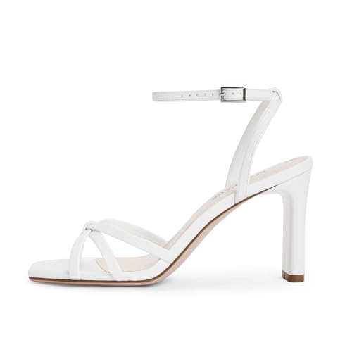 Image of Modatope Womens Sandals Square Open Toe Chunky High Heels Strappy Ankle Strap Sandals Comfort Dress Party Shoes