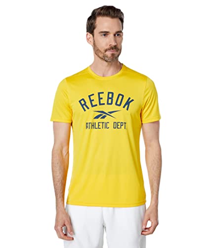 Reebok Men's Workout Ready Graphic Tee, Always Yellow, Large