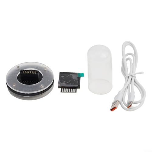 Reloj despertador inteligente WiFi con pronóstico del tiempo, pantalla de 1.54 pulgadas, diseño de tubo brillante acrílico, control táctil y álbum de fotos electrónico, para decoración de escritorio y