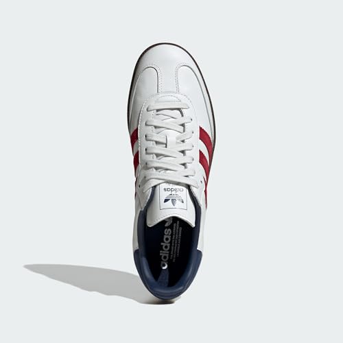 Image of adidas Samba OG Men's Shoes, Core White /Team Victory Red /Night Indigo, Size 8.5