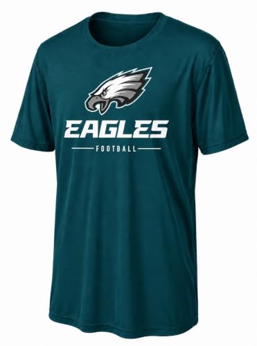 NFL Kids Youth 4-20 Officially Licensed Team Spirit Game Day Performance T-Shirt (4, Philadelphia Eagles - Green)
