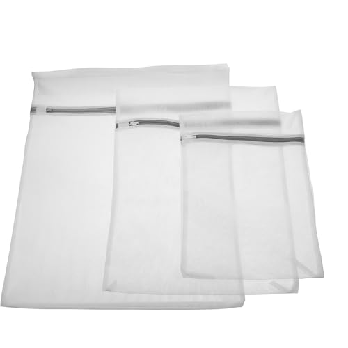 ARTSEWPLY 3 piezas Bolsas de Malla para Lavadora con Cremallera Protectores de Ropa Interior y Delicada Bolsas de Lavado para Máquina de Lavar y Secar Pequeño Mediano y Grande para Ropa y