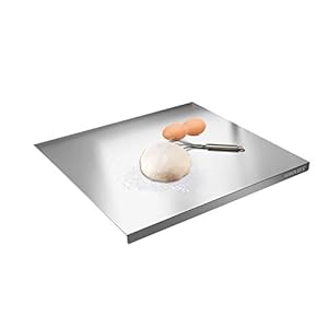 304 Cutting Boards, Large Stainless Steel Cutting Chopping Boards, Heavy Duty Baking Board with Lip for Kitchen, Pastry Board for Meat, Vegetables, Bread (size:23.6″ X 19.6″)