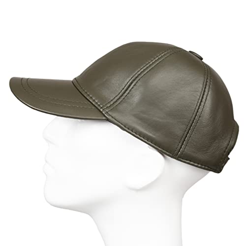 Image of Genuine Leather Unisex Baseball Cap