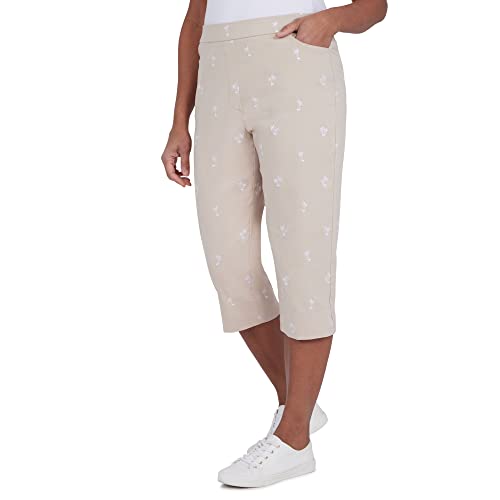 Alfred Dunner Women's Petite Palm Tree Pull-On Capri3