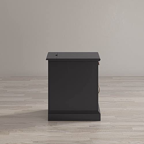 Jofran Craftsman End Usb Charging Station Table, 16" Wx22 Dx25 H, Antique Black #TOP3