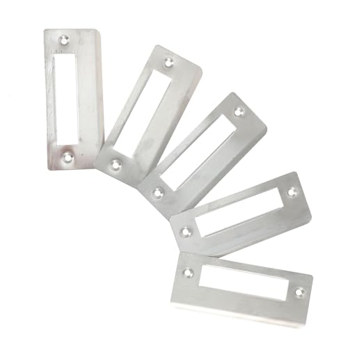 Amosfun 5個 ステンレス製ドアガード 高耐久セキュリティ強化プレート ドア枠補強用属ロックガード 簡単取付け可能