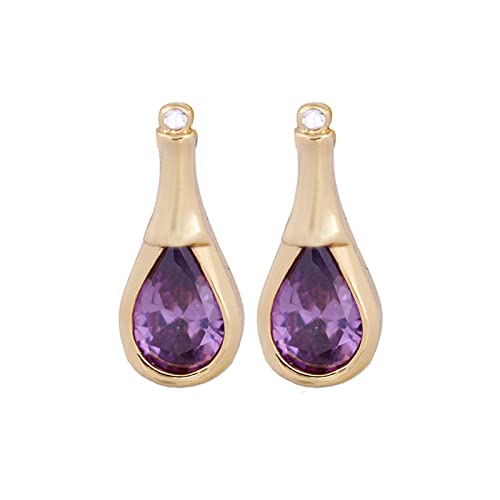 Boucles d'oreilles Or Jaune 18K améthyste pour cartilage sans irritation