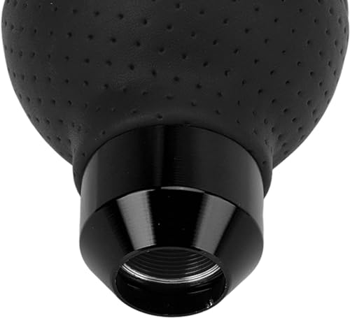 Image of AutoBizarre 5 Speed Aluminum Base Metal Ring Leather Covered Gear Knob Gear Shifter Handle Knob for All Manual Transmission Cars (Black)