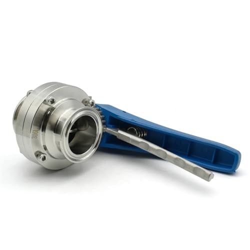 Válvula de mariposa 304 clamp OD50.5mm con maneta de gatillo para regulación de flujo 5