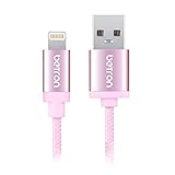 Betron Cable de carga y cargador para Apple, duradero, trenzado, extra fuerte, cable de carga para iPhone, iPad, iPod, iPad Mini (rosa)