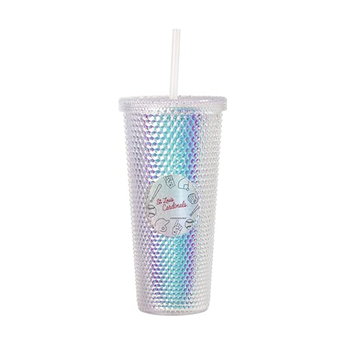 Image of Logo Brands MLB Playmaker Iridescent Studded Tumbler 24oz Travel Tumbler (St. Louis Cardinals)