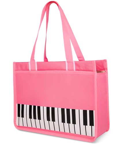 Headsitg Piano Key Pattern Shoulder Bag,Music Tote Handbag,Waterproof Nylon Cloth Women's Shopping...