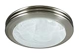 Hunter Home Comfort 90053 Hunter Saturn Decorative Bathroom Ventilation Fan with Light in Brushed Nickel