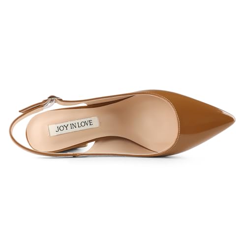 Image of JOY IN LOVE Women's Pointed Toe Chunky Block Heel Pumps | 2.5 inch Block Heels, Comfortable Dress Shoes, Ideal for Office Work, Formal Events, Party and Wedding