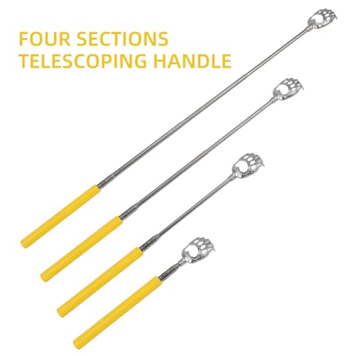 Image of WOVTE Back Scratcher, Bear Claw Telescopic Back Scratcher Stainless Steel Back Massager, Back Scratcher for Men Women Gifts for Men Stocking Stuffers for Men Women Mens Gifts(Yellow)