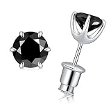 Hitlinker Black Moissanite Stud Earrings, Hypoallergenic Moissanite Earrings S925 Silver Stud Earrin