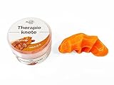 Plastilina terapéutica premium – naranja, suave, vegana, sin residuos, inodoro, 6 colores diferentes y grados de dureza, para más relajación, concentración y fuerza (1 unidad, naranja)