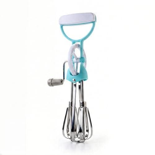 Image of 7Seas Egg Beater Mixer Manual Hand Whisks Stainless Steel Rotary Hand Whip Whisk Hand Mixer Egg Beater Cooking Tool Suitable For Kitchen Gadget | Vintage Style Double head Hand Mixer, Blender
