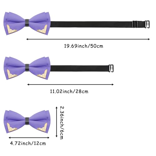 Image of Bow Ties for Men Women Metal Gold Bowtie, Pre Tied Mens Bow Tie Tuxedo Bowties Men for Prom Wedding Party