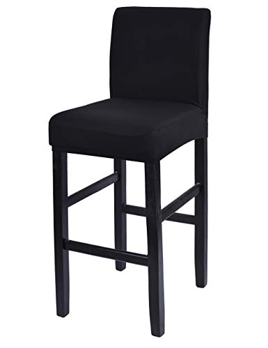 Deisy Dee Stretch Slipcovers Chair Cover for Counter Height Side Chairs Covers Stretch Protectors C171 (Black)