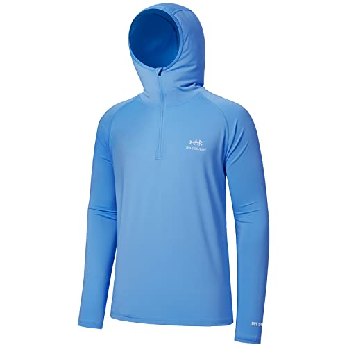 BASSDASH Men’s UPF 50+ 1/4 Zip Fishing Hoodie Shirt Quick Dry Performance Long Sleeve Sun Protection FS24M