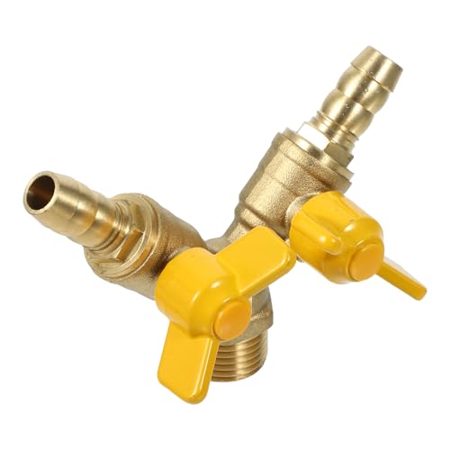NUOBESTY Válvula de Bola de Gas de 3 Vías en Forma Válvula de Corte de Combustible para Manguera Accesorio de Plomería Resistente Control Preciso de Flujo para Uso Industrial y