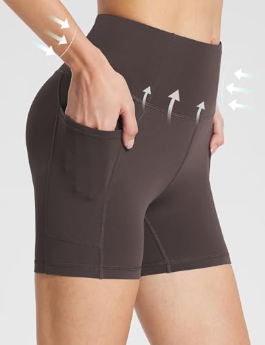 Image of baleaf Women's 8 inch / 5 inch / 3 inch Biker Shorts High Waist Yoga Workout Gym Running Volleyball Spandex Shorts with Pockets