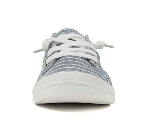 Image of Soda Flat Women Shoes Linen Canvas Slip On Sneakers Lace Up Style Loafers Zig-S