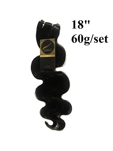 abHair™ Human Remy Hair Weave Weft Bundles Virgin 18 Inch Natural Black/Off Black 1b 60g Fashionable Brazilian Curly for Fantastic Cheap Real Hair Extension Style