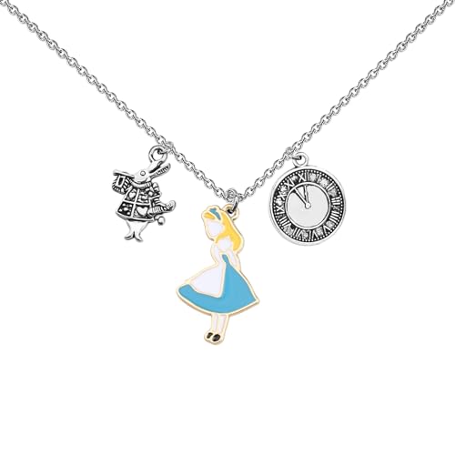 UJIMS Anime Cartoon Necklace Wonderland Movies Inspired Gifts Cartoon Fans Jewelry for Best Friend Rabbit Lover Merch