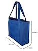 Daily Tote with Shoulder Length Handles and Outside Pocket Blue Size: One Size #2