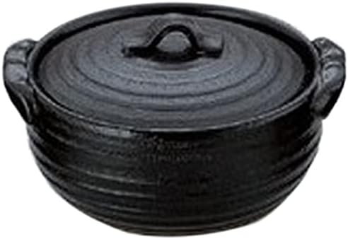 Set of 10, Heat-resistant Tableware, Black Glaze, 1.6 x 5.9 x 3.5 inches (13 x 15 x 9 cm), 5.9 x 5.1 x 2.8 inches (15 x 13 x 7 cm), Direct Fire, [Ryotei, Ryokan, Japanese Tableware, Restaurants,