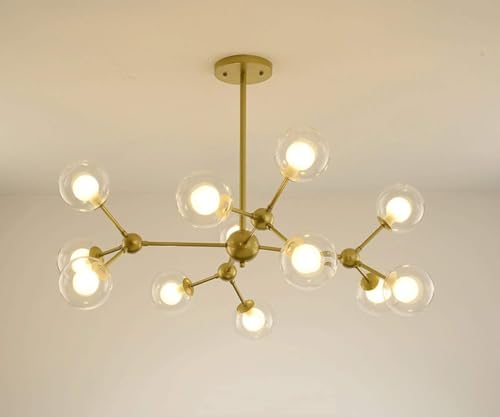 Chandelier créatif en verre de haute qualité style minimaliste chic pour salon