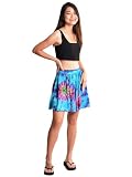 Orient Trail Women's Hippie Bohemian Boho Tie Dye Skater Mini Skirt Small Light Blue