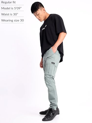 Image of Beyoung Cotton Lycra 6 Pocket Regular Fit Cargo Pants for Men | Cargo Trousers for Men