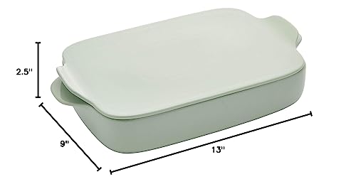 Kitchenaid Vitrified Stoneware Rectangular Baker With Lid/Trivet, 4.5-Quart, Pistachio #TOP7