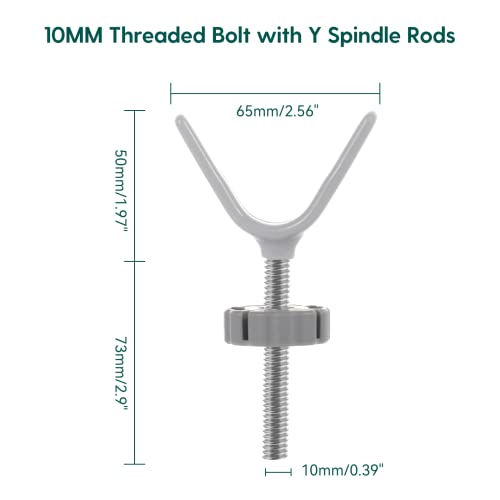 Babelio Baby Gate Stairs Banister Adapter-Y Threaded Spindle Rods For Pressure Mounted For Child & Pet Safety Gates With Extra Long Wall Mounting Screws Rod & Bolts (10Mm) #TOP3