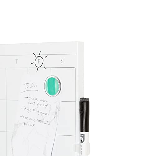 U Brands Square Magnetic Dry Erase Calendar White Board, 14" x 14", Frameless, Includes Marker and Magnet image 7