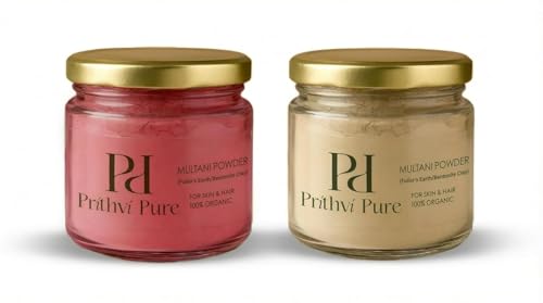 Image of Multani Mitti & Beetroot Powder Combo | 200g Each | 100% Organic Face & Hair Pack | Double Filtered Fuller's Earth for Natural Glow & Skin Brightening | Deep Cleansing Clay Mask | Pack of 2