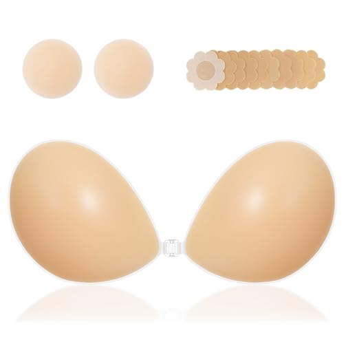 Image of MITALOO Adhesive Bra Invisible Sticky Strapless Push up Backless Reusable Silicone Covering Nipple Bras