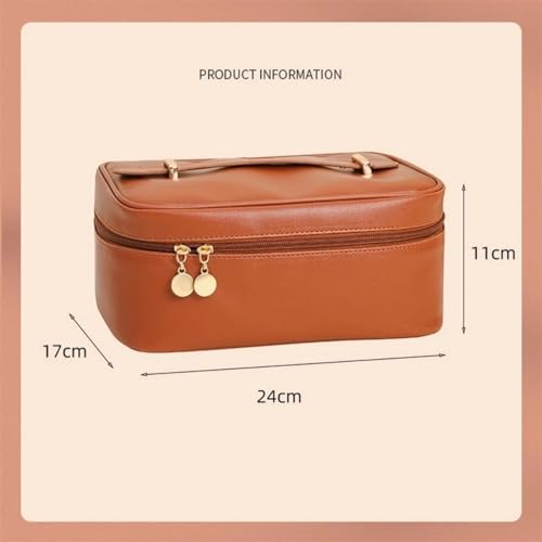 Sac de rangement cosmétiques grande capacité en cuir blanc portable - 8