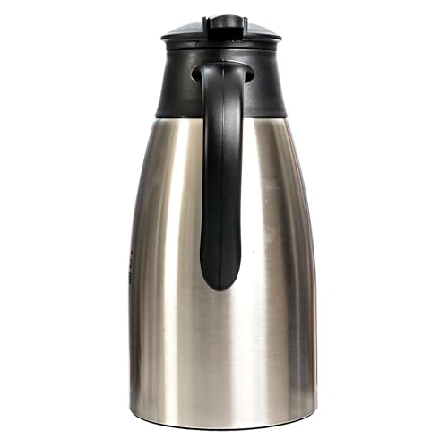 Thermal Coffee Carafe 1.5L – Double Wall Stainless Steel Insulated Beverage Server Keeps Drinks Hot 12 Hours or Cold 24 Hours – Leak-Proof Coffee Pot for Home, Office, Restaurants & Cafés – TQS CAFE