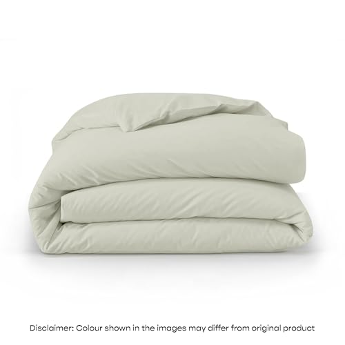 Image of SleepyCat Sateen Duvet Cover | 100% Cotton | 300TC Sateen Weave with Corner Ties & Zipper Closure | Oeko-TEX & AZO Free - Mineral (Double Size, 90x100 Inches)