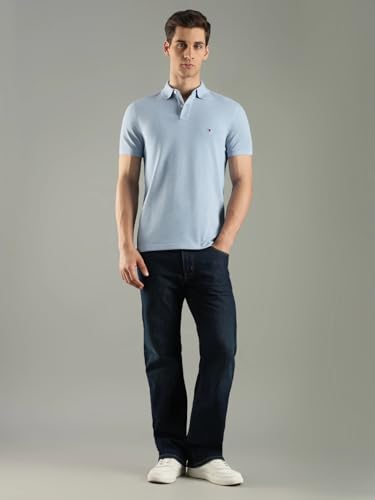 Image of Tommy Hilfiger Solid Regular fit Cotton Polo t-Shirt